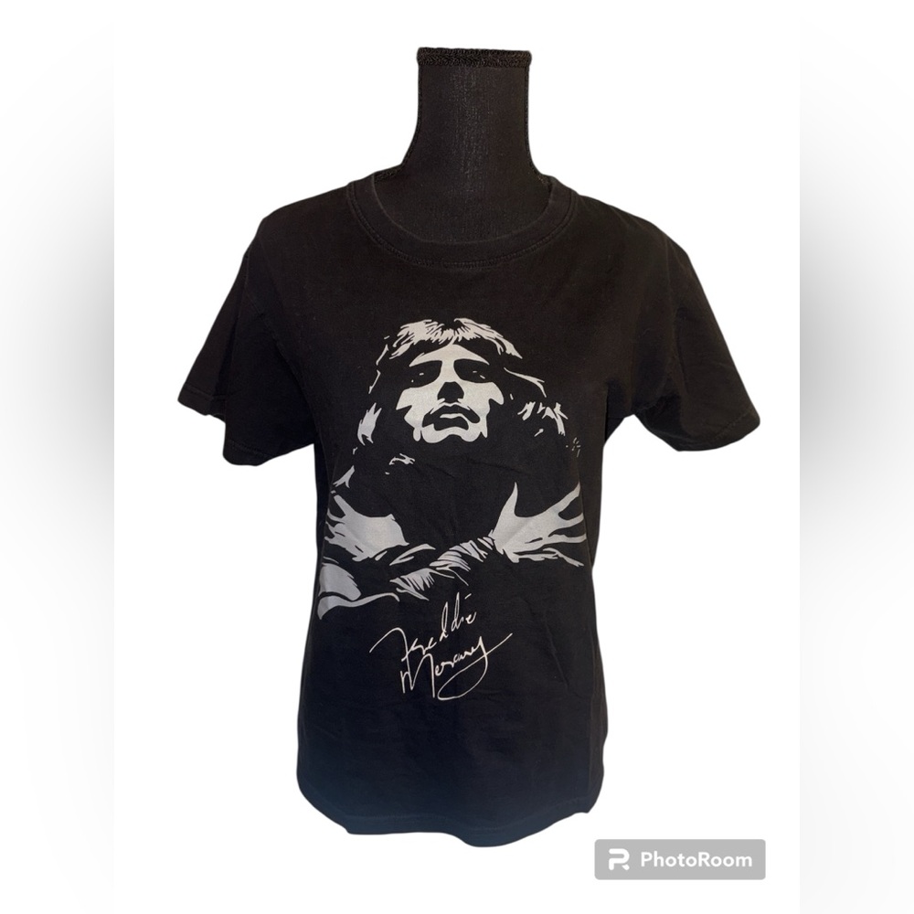 90’s Freddie Mercury Queen Emo Bug Graphic Print Band T-Shirt Womens Large Black